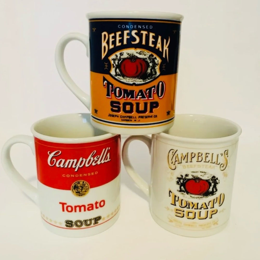 Vintage 1994 Campbell's Soup 125th Anniversary Mugs/cups 3 Tomato Soup Cups.